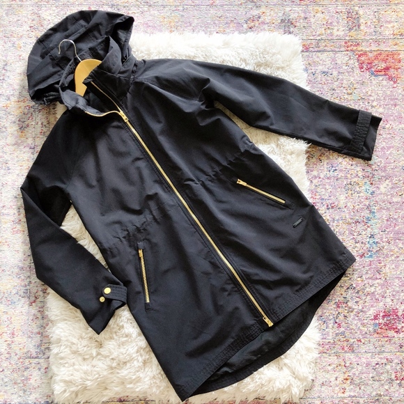 gold raincoat jacket